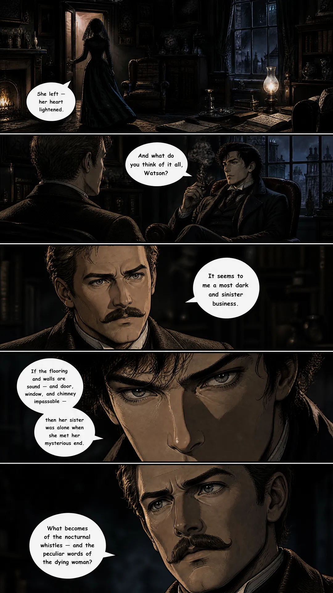 Holmes and Watson continue their investigation on page 14 of chapter 8