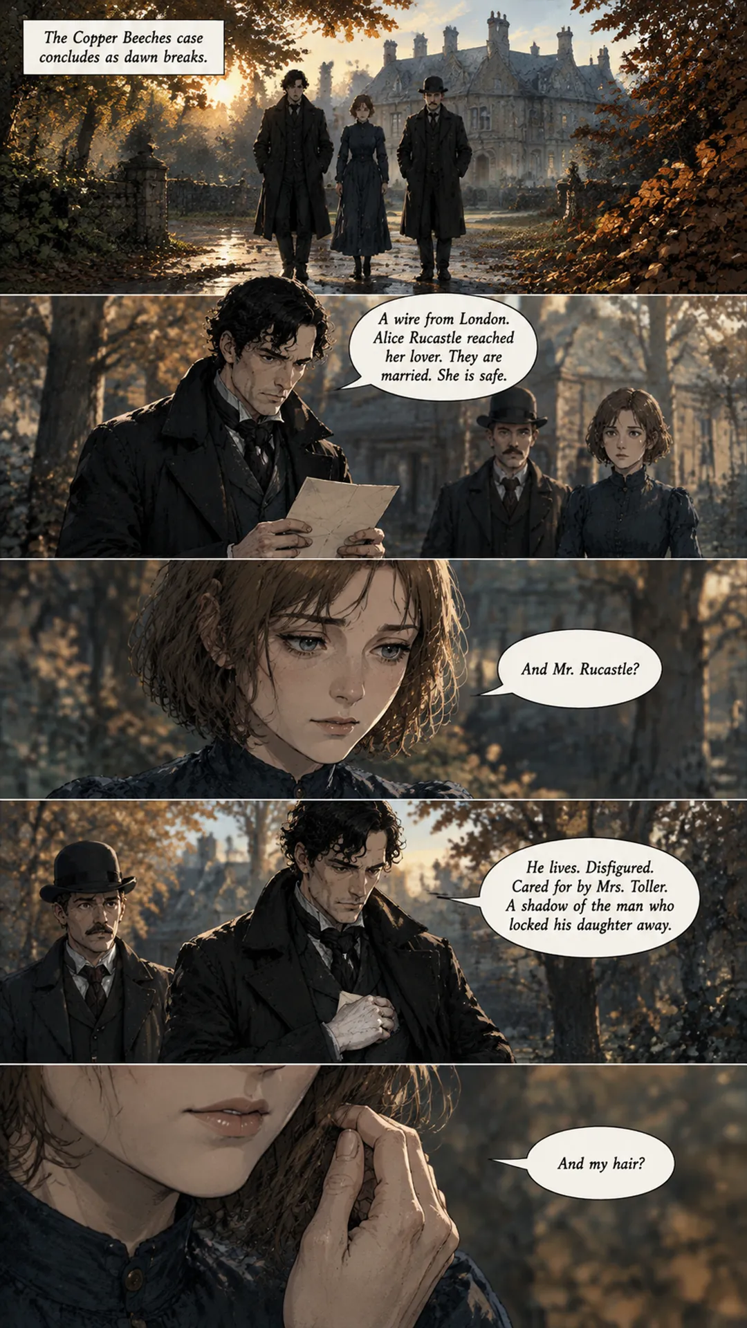 Holmes, Watson, and a client meet on page 14 of chapter 12