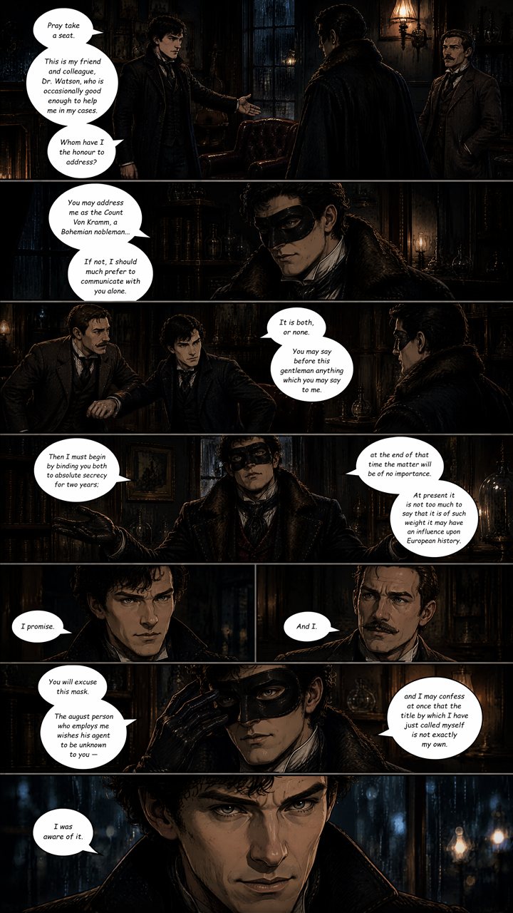 Holmes and Watson meet a masked visitor