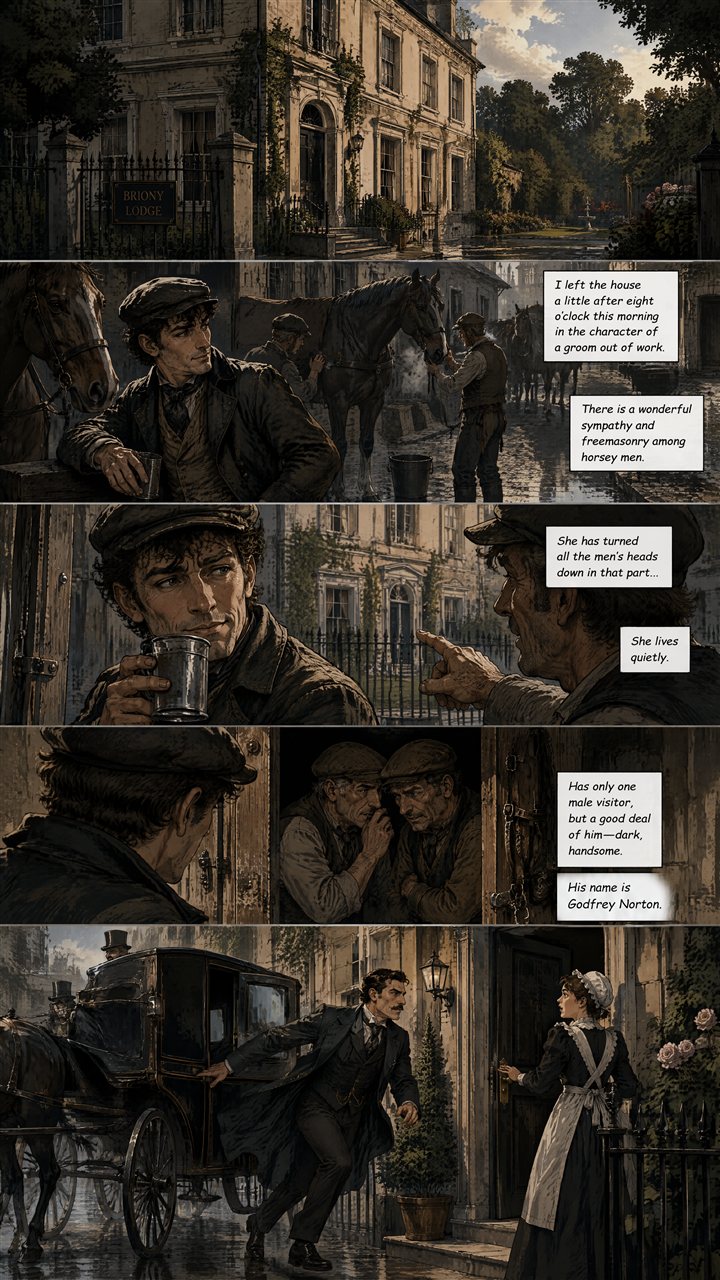 Holmes studies the visitor's disguise