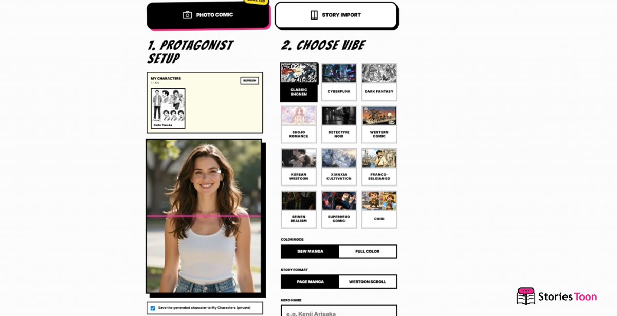 Screenshot for Upload a portrait