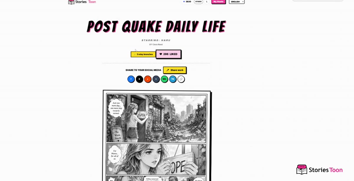 Screenshot for Share and continue stories