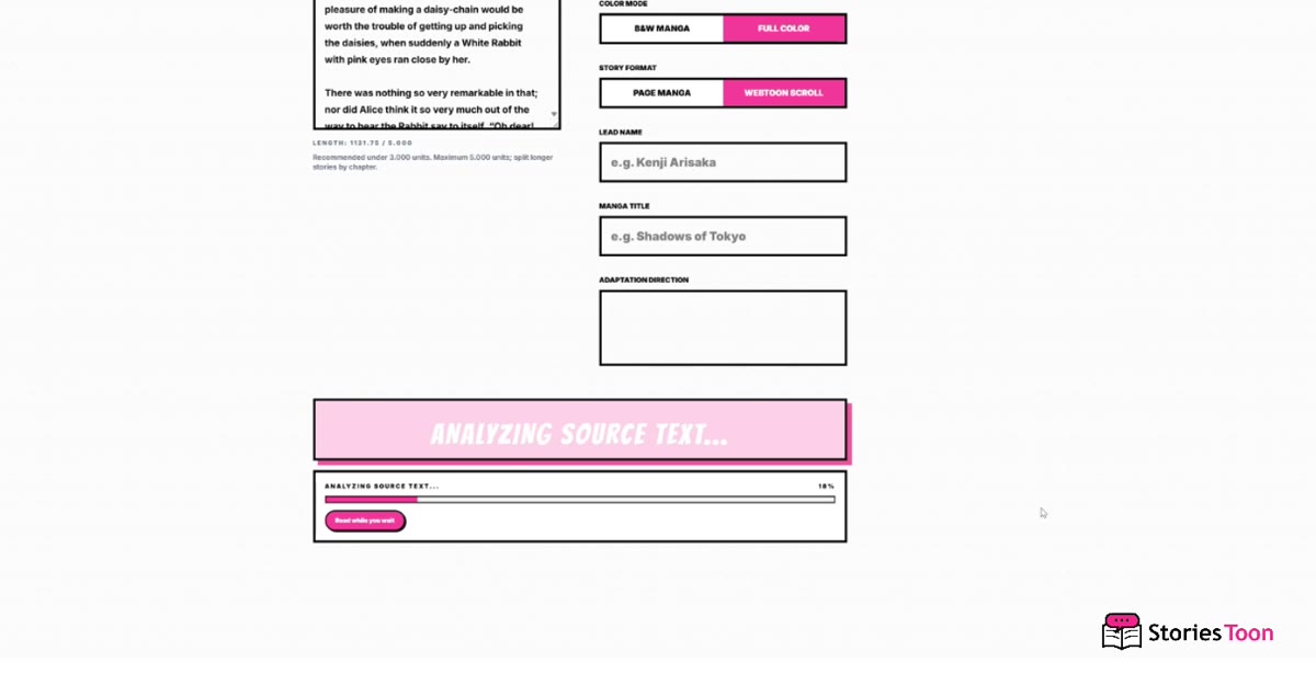 Screenshot for Analyze the source text